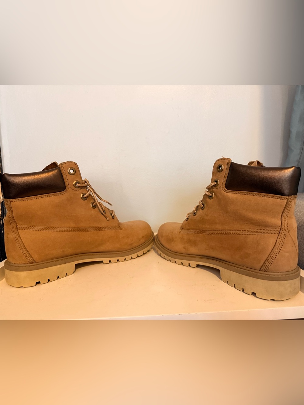 Timberland Wheat Brown Leather Lace-Up Work Boots - Picture 4 of 7